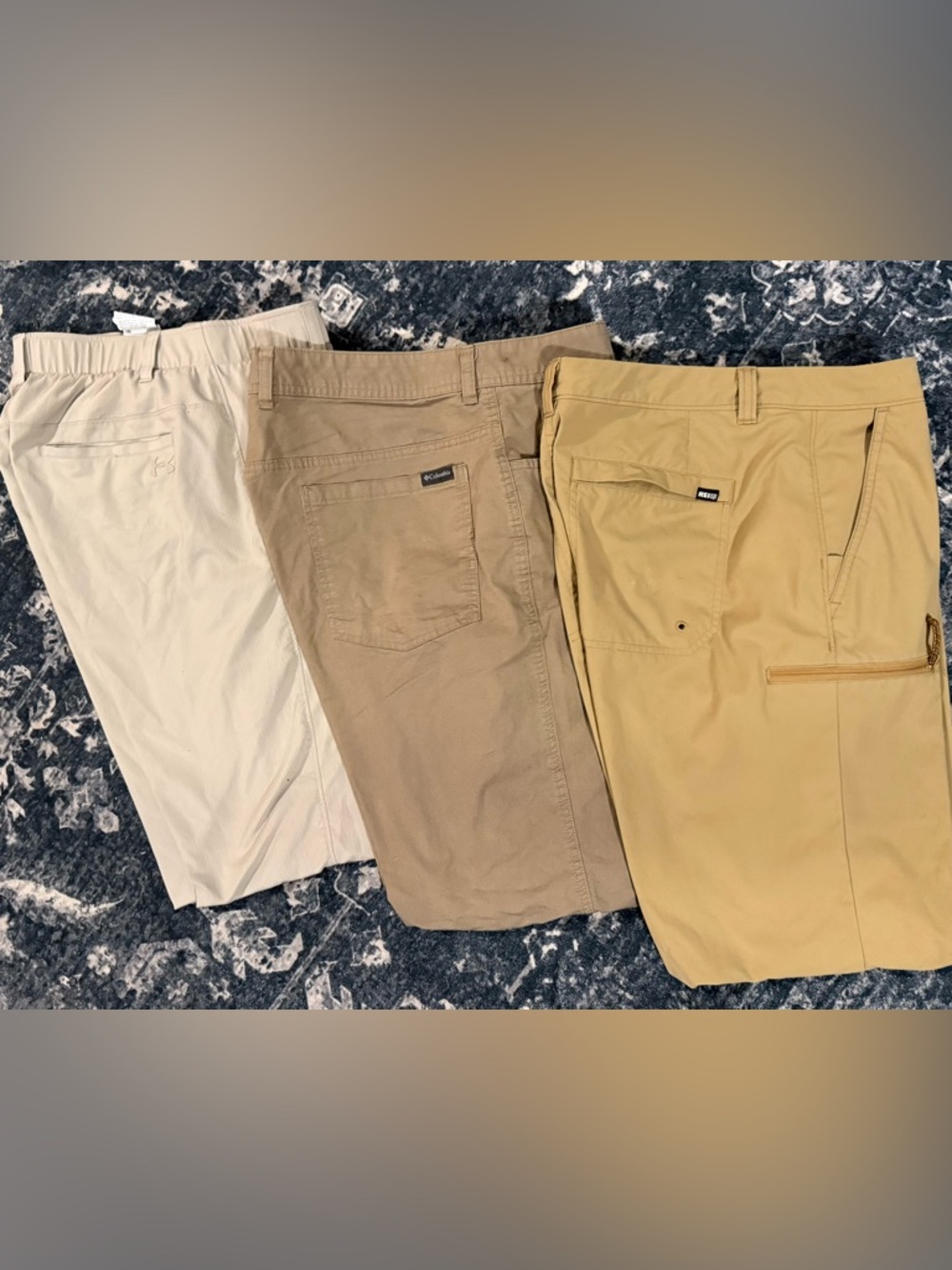 Lot Of 3 Men’s 34x32 Khaki/Tan Pants, Under Armour,  Rei, Columbia